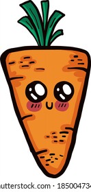 Cute carrot, illustration, vector on white background