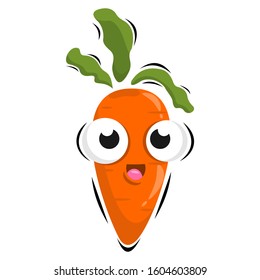cute carrot mascot design vector