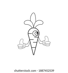 Cute Carrot mascot logo design template vector illustration
