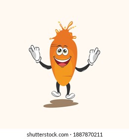 Cute Carrot Mascot logo Design Vector