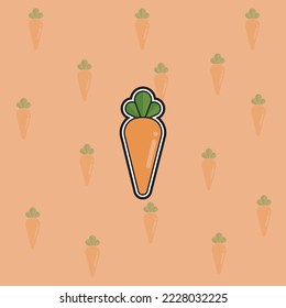 Cute Carrot Pattern Wallpaper Vector