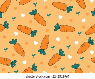 Cute Carrot seamless pattern (background, wallpapers, fabric)