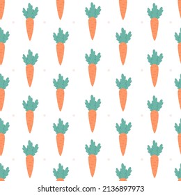 Cute carrot seamless pattern. Design for fabric, textile, wrapping paper. Vector illustration
