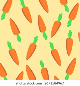 Cute Carrot Seamless Vector Pattern for Fabric, Wallpaper, and Wrapping Design