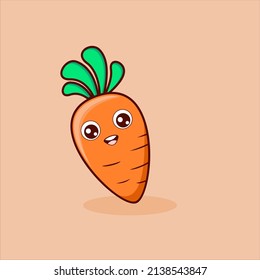 cute carrot is smile vector