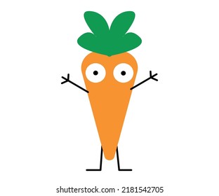 Cute Carrot Vector Cartoon Character Illustration Stock Vector (Royalty ...