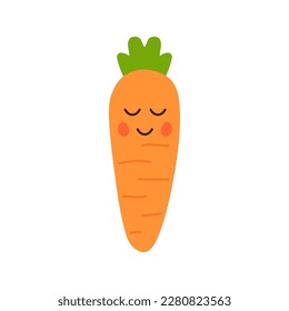 Caricatura de dibujos animados con vector de zanahoria. Fondo de la ilustración de la zanahoria linda plana de Pascua