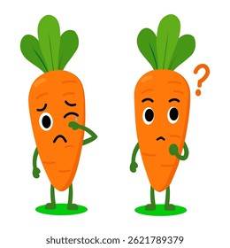 Cute Carrot Vector Character Set