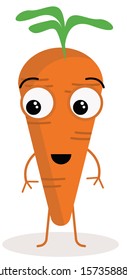 Cute carrot vector. Vegetable illustration. 