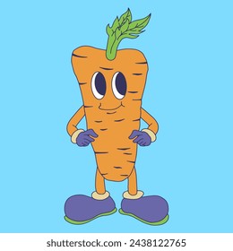 Cute Carrot Vegetable Cartoon Vector Mascot