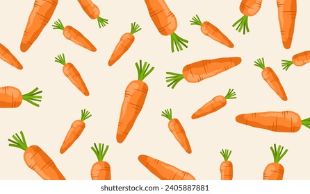 Cute carrot vegetables pattern background vector design