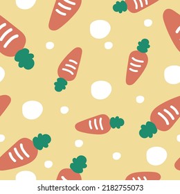 Cute carrots cartoon doodle pattern 