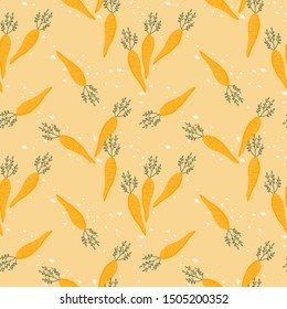 Cute carrots seamless pattern. Food and veggie concept.