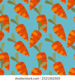 Cute Carrots seamless pattern for Harvesting 