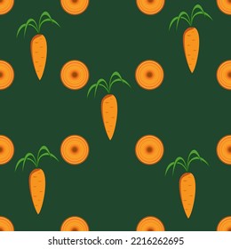 cute carrots and slices seamless pattern