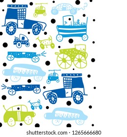 Cute cars. Kids card.
