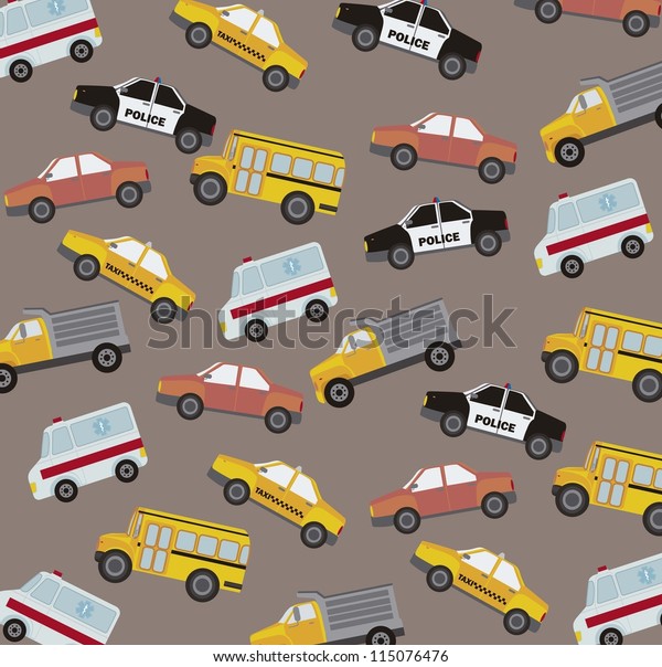 cute\
cars pattern, vintage style. vector\
illustration
