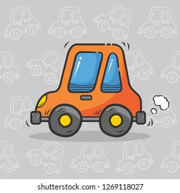 Cute Cars, Toys, Cartoon Illustration