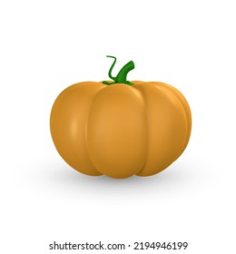 Cute cartoon 3d festive pumpkin. Halloween concept. Vector illustration.