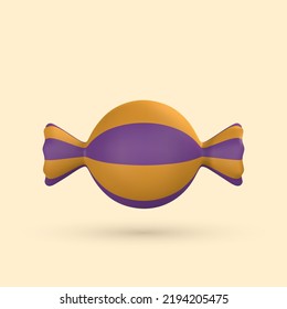 Cute cartoon 3d Halloween candy. Halloween concept. Vector illustration.