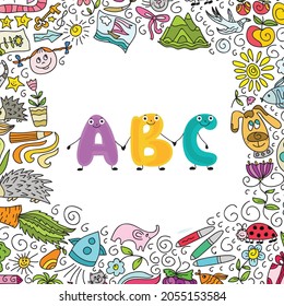Cuta caricatura ABC. Ilustración del vector