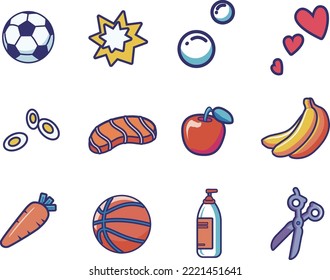 A cute cartoon abstract icon album collection, there are 12 vector charts that can be used casually.