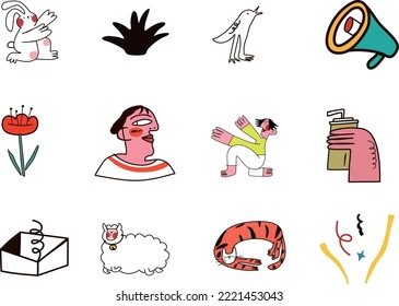 A cute cartoon abstract icon album collection, there are 12 vector charts that can be used casually.