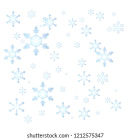 Cute cartoon abstract snowflake background template for web and print. Happy new year, merry christmas , creative winter texture