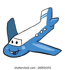 A cute cartoon airplane character
