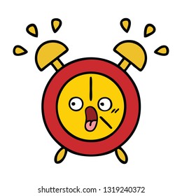 cute cartoon of a alarm clock