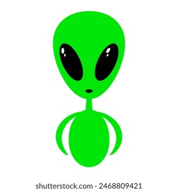 Cute cartoon alien character. Funny alien flat illustration. Vector isolated on white background.
