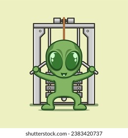 cute cartoon alien fitness sport