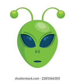 Cute cartoon alien mascot icon isolated