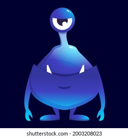 Cute cartoon alien. cartoon monster: goblin or troll, cyclops, ghost, monsters and aliens. Vector illustration. eps 10