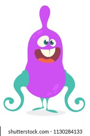 Cute cartoon alien monster with tantacles. Vector illustration