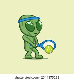 tira cómica alien jugando al tenis