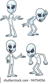 Cute cartoon alien. Vector illustration with simple gradients. Each in a single layer.