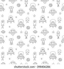 cute cartoon aliens seamless pattern for your wallpaper, fabric textile or wrapping paper