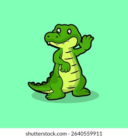 cute cartoon alligator green crocodile