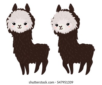 Cute cartoon alpacas or llamas.