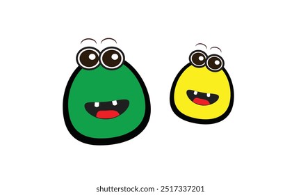 cute cartoon alphabet font type character illustration for education