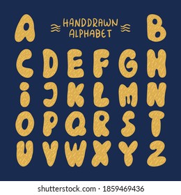 Cute Cartoon alphabet with hand drawn style