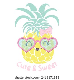 Nette Cartoon Ananas Vektorillustration