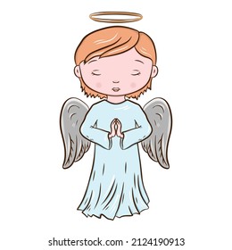 Cute Cartoon Angel Vector Illustration Isolated Stock Vector (Royalty ...