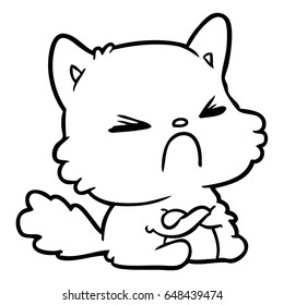 cute cartoon angry cat