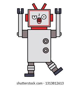 tira cómica de un robot enfurecido