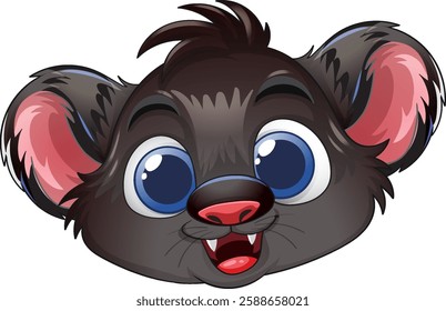 Cute cartoon animal with big eyes and ears