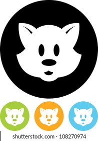 Cute cartoon animal character face - Vector icon isolated