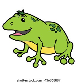 Cute cartoon animal character. Vector illustration of cute cartoon frog character for children and scrap book