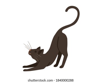 Cute cartoon animal design brown domestic cat adorable animal flat vector illustration